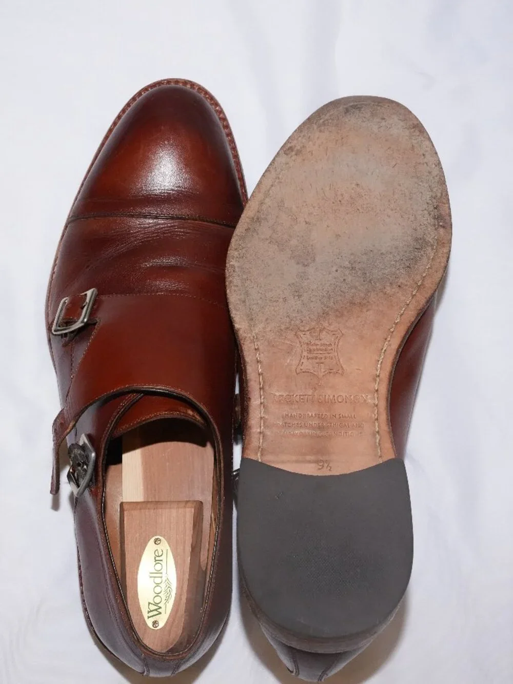 Beckett Simonon Hoyt Double Monk Strap Cognac 9.5
